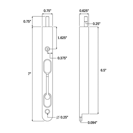 Nuk3y 7" Flip Flush Bolt