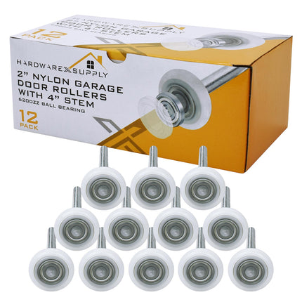HardwareX Supply 2" Nylon Sealed Garage Door Rollers, 6200ZZ Ball Bearing - HardwareX Supply
