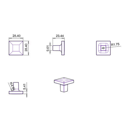 Nuk3y Pro 1-1/8" Square Knob