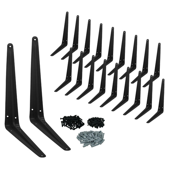 Nuk3y 8" x 10" L Shape Heavy Duty Shelf Bracket with Screws, 20 Pack