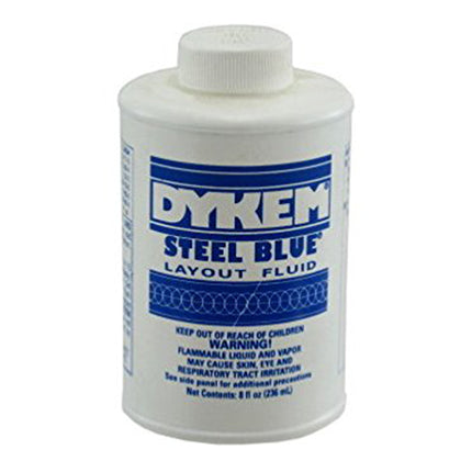 Dykem Blue Layout Fluid - 8 oz Brush-In-Cap bottle - Hardware X Supply