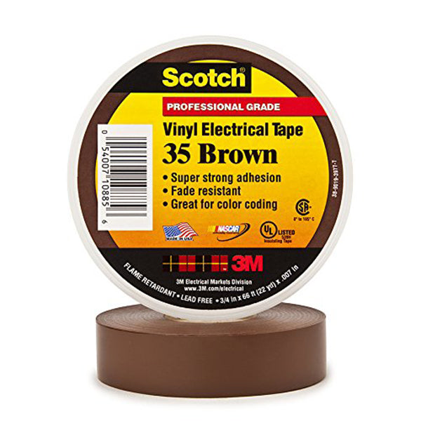 Scotch Vinyl Electrical Color Coding Tapes 35, 66 ft x 3/4 in - Hardware X Supply