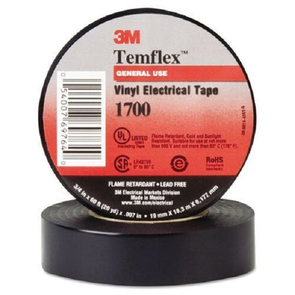 Temflex Vinyl Electrical Tapes 1700, 60 ft x 3/4 in - Hardware X Supply