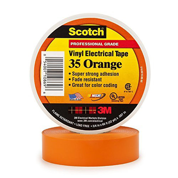 Scotch Vinyl Electrical Color Coding Tapes 35, 66 ft x 3/4 in - Hardware X Supply