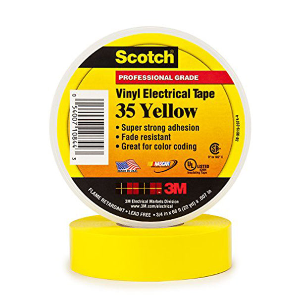 Scotch Vinyl Electrical Color Coding Tapes 35, 66 ft x 3/4 in - Hardware X Supply