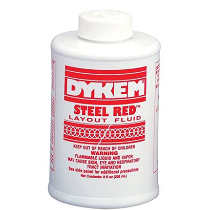 Dykem Red Layout Fluid - 8 oz Brush-In-Cap bottle - Hardware X Supply