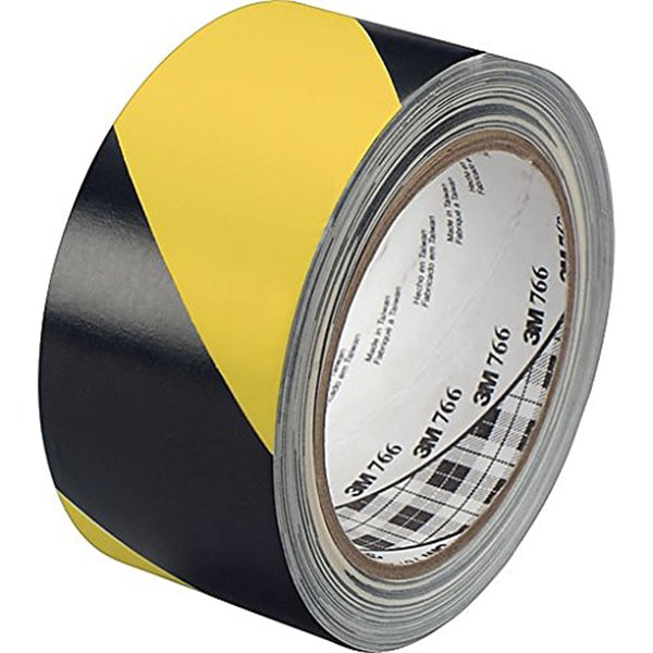 Hazard Marking Vinyl Tape 766, 2 in x 36 yd, Black/Yellow - Hardware X Supply
