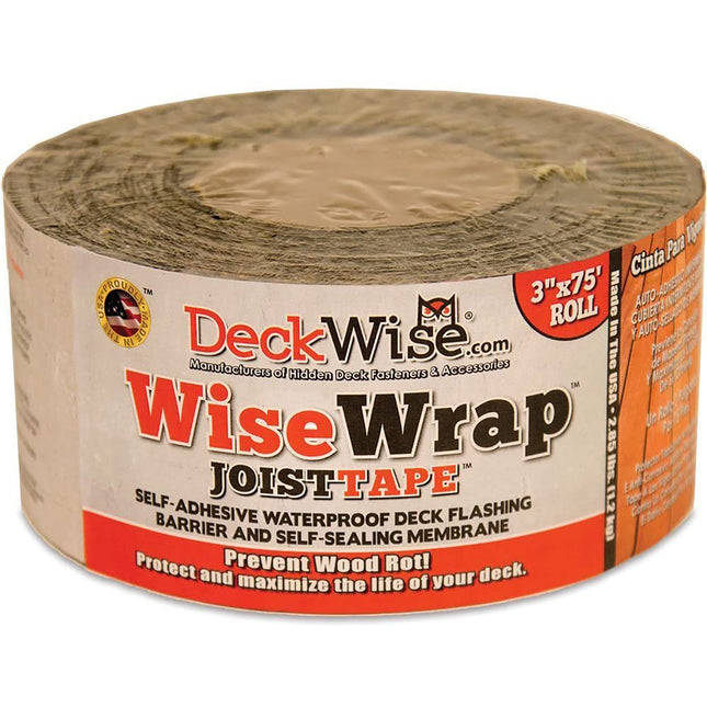 DeckWise WiseWrap JoistTape 3" x 75' Self-Adhesive Deck Joist Flashing Tape (1 roll)